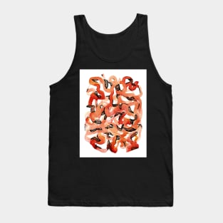 Abstract Red and Black Watercolor Painting | Twisted Leaves and Ribbons Tank Top